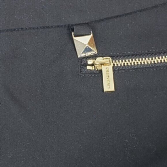 Karl Lagerfeld Paris Cropped Straight Skinny Black Dress Pant Gold Hardw… - Picture 12 of 16